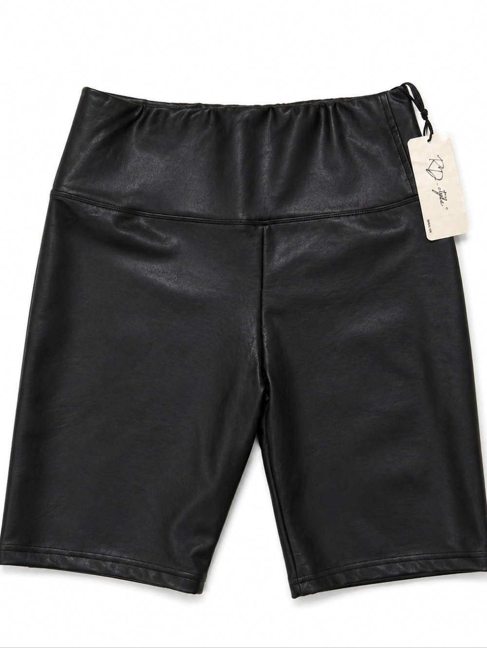 NWT RD Style Faux Leather Biker Shorts Black High Waist Large